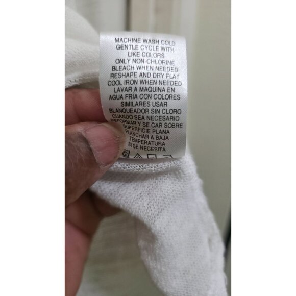 Olive & Oak White Knit Long Sleeve Women's Top L Lightweight Rayon/Polyester Ble - Picture 7 of 7